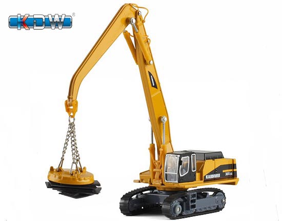 KDW Grab Machine Diecast Toy 1:87 Scale Yellow