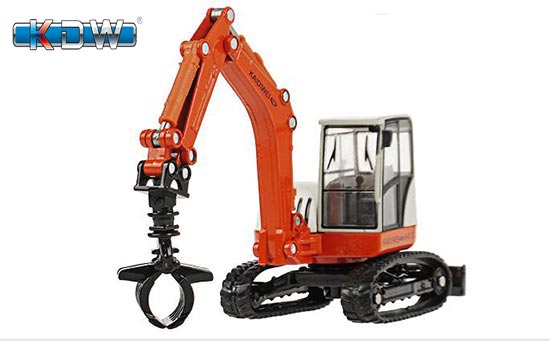 KDW Compact Excavator Diecast Toy 1:50 Scale Orange