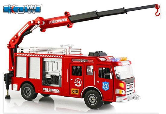 KDW Fire Engine Truck Diecast Toy 1:50 Scale Red