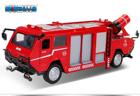 KDW Double Headed Fire Engine Truck Diecast Toy 1:50 Scale Red