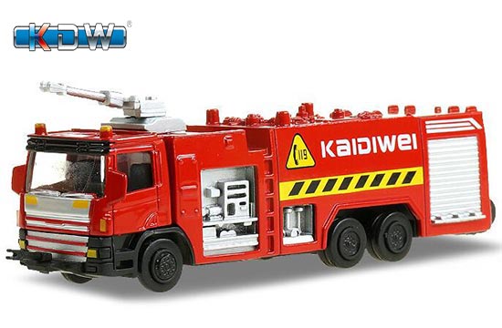 KDW Water Fire Engine Truck Diecast Toy 1:72 Scale Red