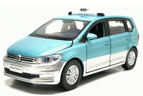 JKM Volkswagen All New Touran L Diecast Taxi Toy Blue /Yellow