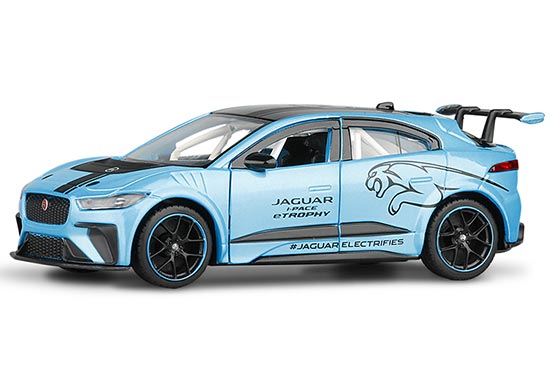 JKM Jaguar I-PACE Diecast Toy 1:36 Scale Blue / Red / White