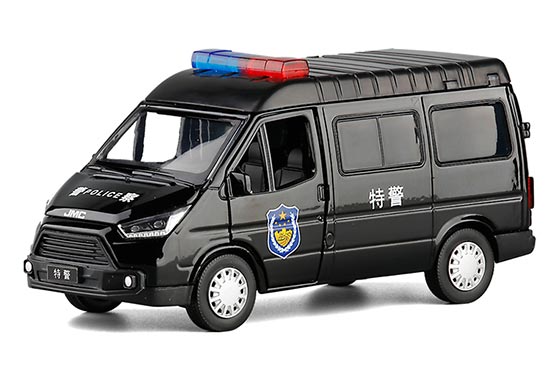 JKM JMC Teshun Van Diecast Police Toy 1:32 Scale White / Black