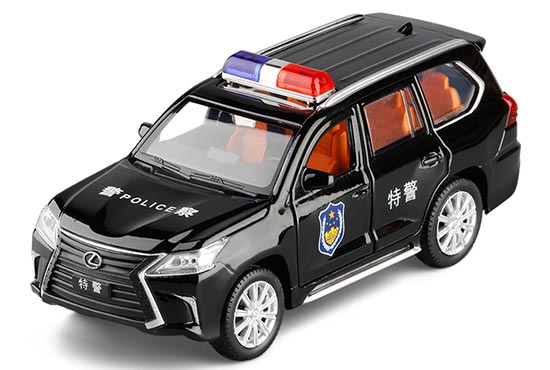 JKM Lexus LX570 SUV Diecast Toy Police 1:32 Black / White