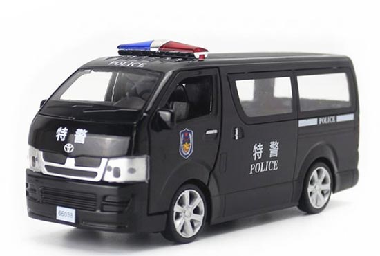 Proswon Toyota Hiace Diecast Toy Police 1:32 Scale White /Black