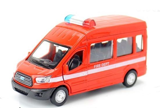Caipo Ford Transit Diecast Van Toy 1:42 Scale Fire Dept Red