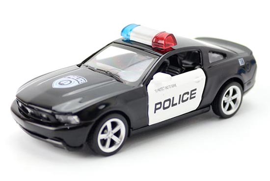 Caipo Ford Mustang GT Diecast Police Car Toy 1:43 Scale Black
