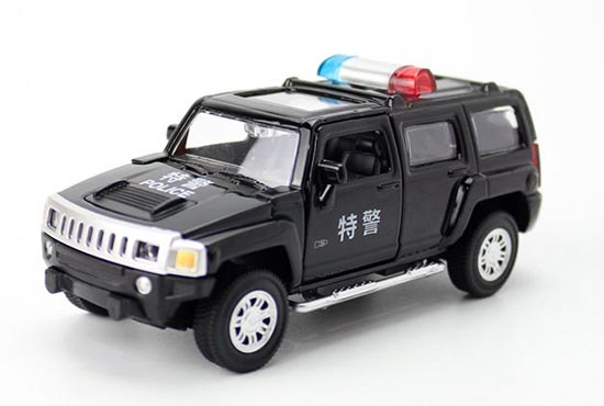 Caipo Hummer H3 SUV Diecast Police Toy 1:43 Scale Black