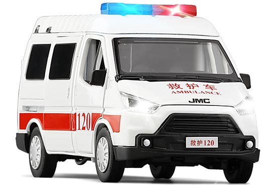 JKM JMC Teshun Van Diecast Ambulance Toy 1:32 Scale Red-White