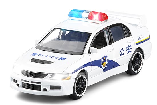 JKM Mitsubishi Lancer Evolution IX Diecast Police Car Toy 1:32