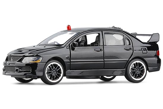 JKM Mitsubishi Lancer Evolution IX Diecast Police Car Toy Black