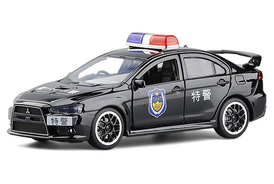 JKM Mitsubishi Lancer Evolution X Diecast Police Car Toy 1:32