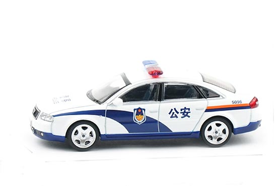 XCARTOYS Audi A6 C5 Police Diecast Model 1:64 Scale White