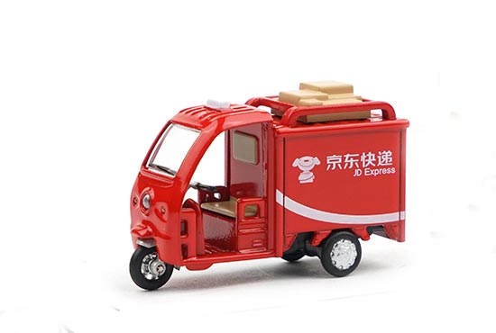 XCARTOYS Express Delivery Tricycle Diecast Model 1:64 Scale Red