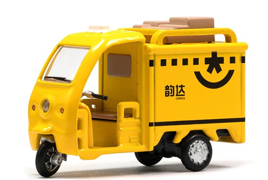 XCARTOYS Express Delivery Tricycle Diecast Model 1:64 Yellow