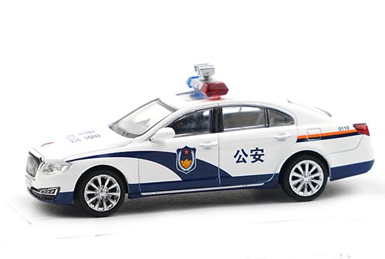 XCARTOYS Hongqi H7 Police Diecast Car Model 1:64 Scale White