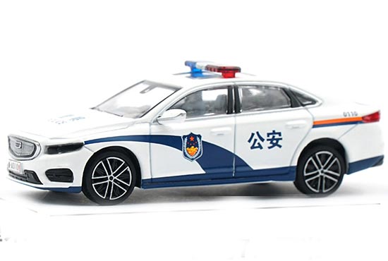 XCARTOYS 2021 Geely Preface Diecast Police Car Model 1:64 White