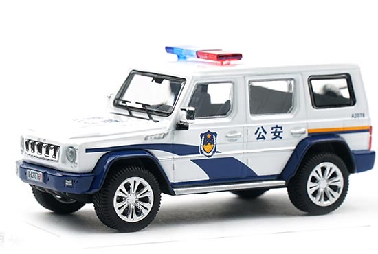 XCARTOYS 2016 BAIC BJ80 SUV Diecast Police Model 1:64 White